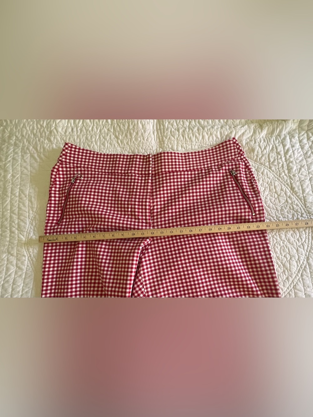 Women’s Red Gingham Cropped Pants